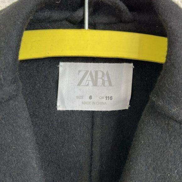 Zara Girls Wool Blend Midi Single Button Patch Pocket Coat - Picture 5 of 6